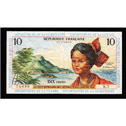 1964 FRENCH ANTILLES Guadeloupe Martinique Guyane 10 Francs