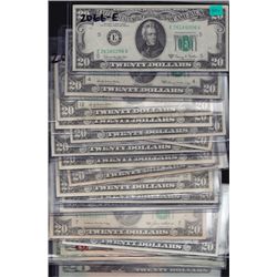 Lot of 19 Modern USA $20 FRN's