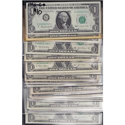 Lot of 22 USA $1 FRN's