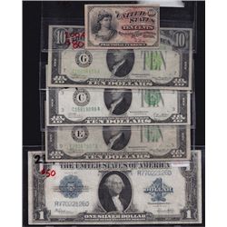 Lot of 5 Early USA Banknotes