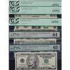 Image 1 : Lot of 5 Modern PMG/PCGS Graded USA Banknotes