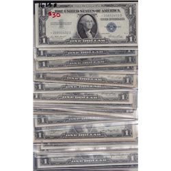 Big lot of 43 x 1935 Series USA $1 Blue Seal Silver Certificates