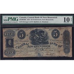 1851 Central Bank of New Brunswick 5 Pounds