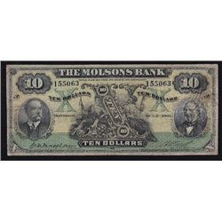 1905 Molsons Bank $10