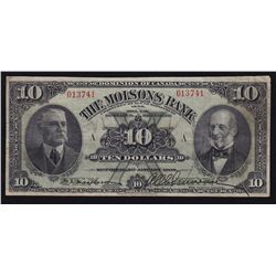 1908 Molsons Bank $10