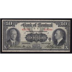 1931 Bank of Montreal $10