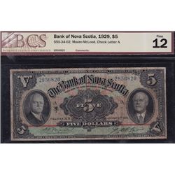 1929 Bank of Nova Scotia $5