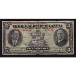 1927 Royal Bank of Canada $5