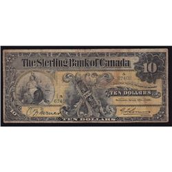 1906 Sterling Bank of Canada $10