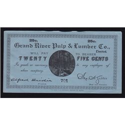 Grand River, Newfoundland Pulp & Lumber Company 25 Cent