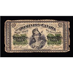 1870 Dominion of Canada Twenty Five Cents