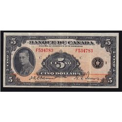 1935 Bank of Canada $5 French