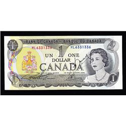 1973 Bank of Canada $1 Autographed Radar