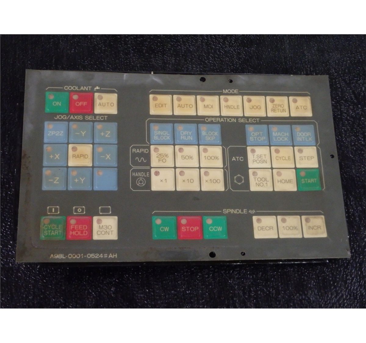 Fanuc Control Panel Keyboard Fanuc Control Panel, M/N- A98L-0001-0524#AH