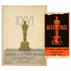 Academy Awards Program & Auto Pass From 1954 -- Only the Second Year the Ceremony Was Televised