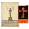 Image 1 : Academy Awards Program & Auto Pass From 1954 -- Only the Second Year the Ceremony Was Televised