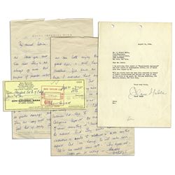 Lot of Hollywood Greats -- Clark Gable Typed Letter Signed, Moe Howard Signed Check & Deborah Kerr A