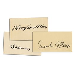 Marx Brothers Signatures -- Chico, Harpo & Groucho on 3 Separate Cards