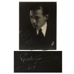 Rudolph Valentino Photo Signed -- Early Signature From 1919