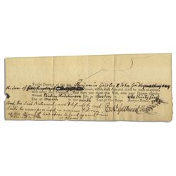 John Adams Autograph Note Signed as a Young Lawyer