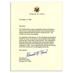 Gerald Ford Typed Letter Signed With Excellent Post-Cold War Content -- ''...the Soviet Union's poli