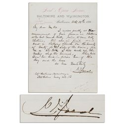 John T. Ford Autograph Letter Signed -- Owner of Ford's Theater Where Lincoln Was Shot -- ''...We ar