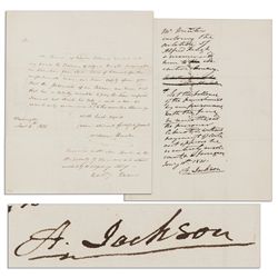 Andrew Jackson Autograph Endorsement Signed as President -- Granting Executive Clemency