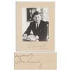Image 1 : John F. Kennedy 11'' x 14'' Photo Display Signed With His Autograph Inscription