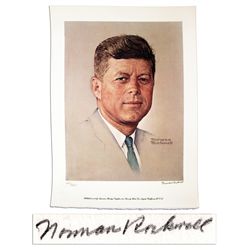 Norman Rockwell Signed Lithograph of JFK -- Appeared as the Cover of The Saturday Evening Post in 19
