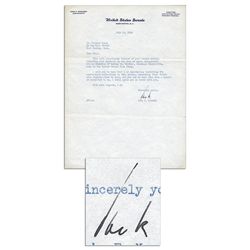 John F. Kennedy Typed Letter Signed From 1954 -- ''...in the case of Louis Scorperotti who is desiro