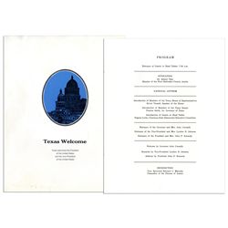 JFK ''Texas Welcome'' Dinner Program From 22 November 1963