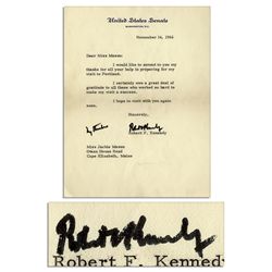 Robert F. Kennedy Typed Letter Signed as a Senator on United States Senate Stationery -- ''...thanks