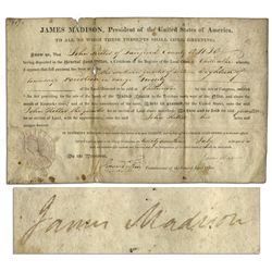 James Madison Land Grant Signed as President in 1814