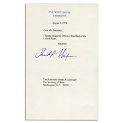 Richard Nixon Souvenir Resignation Signed