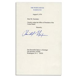 Richard Nixon Souvenir Resignation Signed