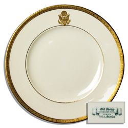 Presidential Travel China Plate by Syracuse -- Likely Used on Presidential Rail Car ''Ferdinand Mage