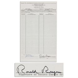 Ronald Reagan Historic Republican Primary Petition Signed -- Reagan Signs This Ohio Petition to Chal