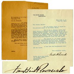 Franklin Roosevelt Letter Signed as President -- ''...You are wholly right in regard to the polluted