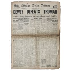 ''Dewey Defeats Truman'' Newspaper -- The Most Famous Newspaper Mistake of All Time