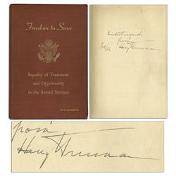 Harry S. Truman ''Freedom to Serve'' Signed