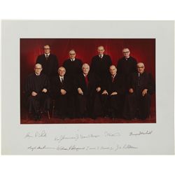 Signed Photo Display by All 9 Justices of the Warren Burger Supreme Court