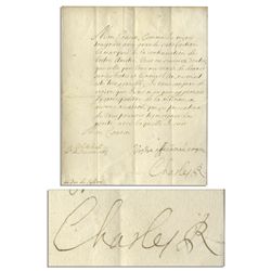 King Charles II Letter Signed