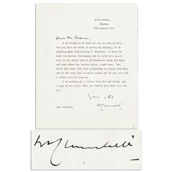 Winston Churchill Typed Letter Signed -- ''...you must not think of having no holiday, or of spendin