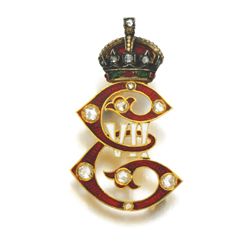 King Edward VII Royal Cypher Diamond Pin