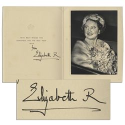 Royal Christmas Card Signed by The Queen Mother in 1959