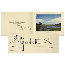 Royal Christmas Card Signed by Queen Elizabeth, The Queen Mother