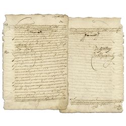 Viceroy of Peru Don Luis de Velasco, Marques de Salinas Document Signed in 1603