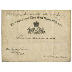 Coronation of King William IV & Queen Adelaide Admission Document
