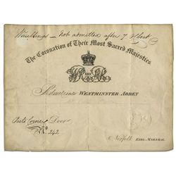 Coronation of King William IV & Queen Adelaide Admission Document