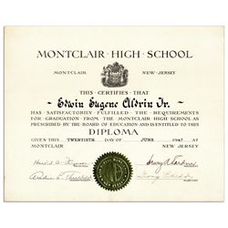 Buzz Aldrin High School Diploma -- Very Rare Space Collectible From Aldrin's Personal Collection